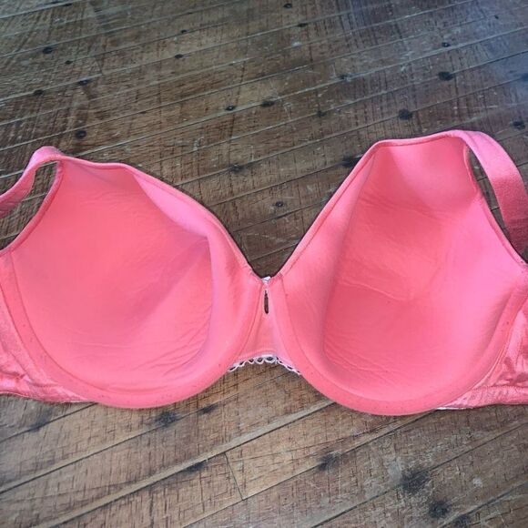 Cacique coral lace trimmed lightly lined full coverage 42DDD bra - Picture 2 of 3